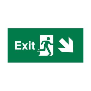Luminaire Overlay Exit Arrow Down and Right Sign