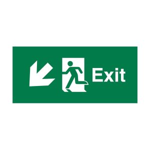 Luminaire Overlay Exit Arrow Down and Left Sign