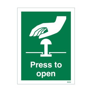 Press To Open Sign