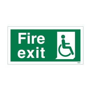 Fire Exit Wheelchair Right Sign
