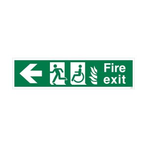NHS Estates Fire Exit Arrow Left Sign