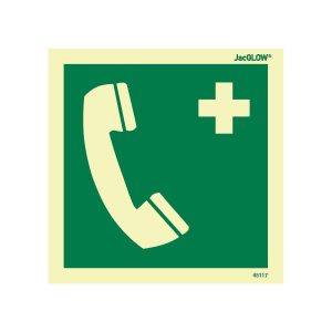 JacGLOW Photoluminescent Emergency Telephone Symbol Sign