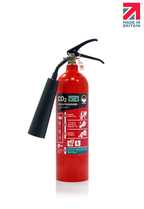 Marine Range 2kg CO2 Fire Extinguisher with Frost-free Horn