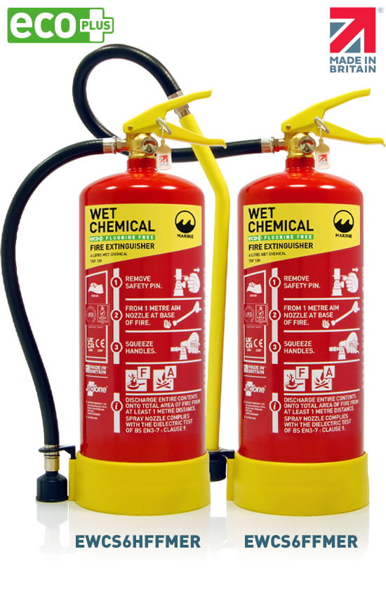 Marine Range 6 Litre Wet Chemical Eco PLUS Fluorine Free Fire Extinguisher